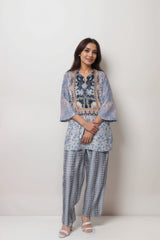 Midnight Blue Viscose Printed Co-ord Set