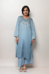 Azure Mist Satin Value Added  Kurta Set