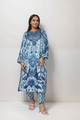 Sky Whisper Satin Printed Kurta Set