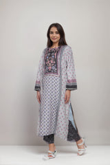 Slate Whisper Linen Value Added Kurta Set
