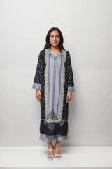 Moonlit Noir Linen Value Added  Kurta Set