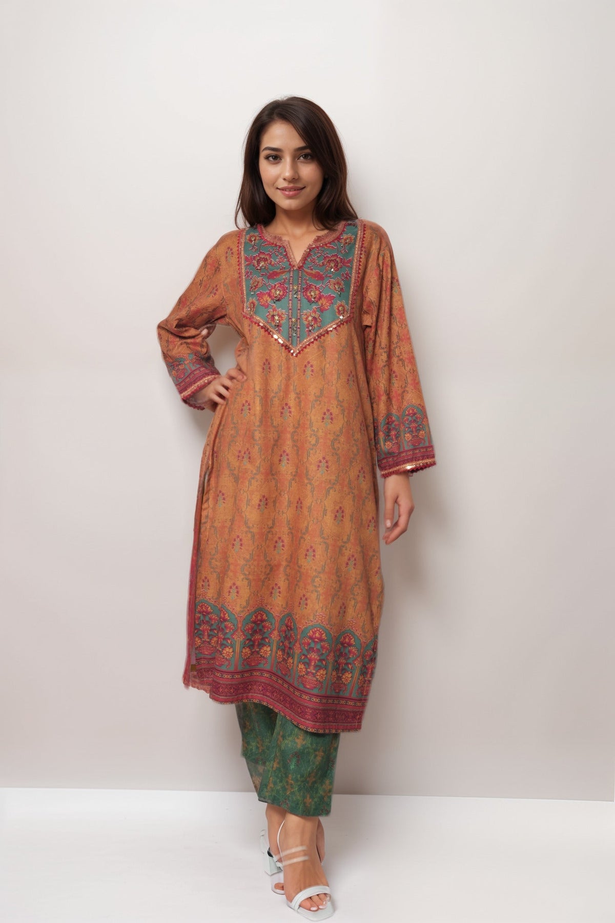 Clay Serenity Linen Value Added Kurta Set