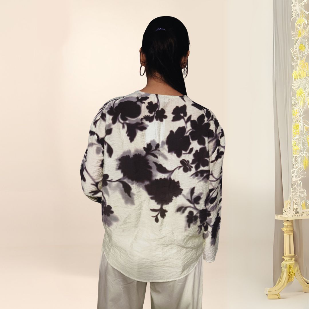 Vivid Bloom Printed Viscose Top