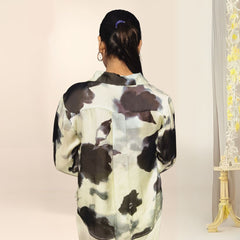 Print Charm Printed Satin  Top